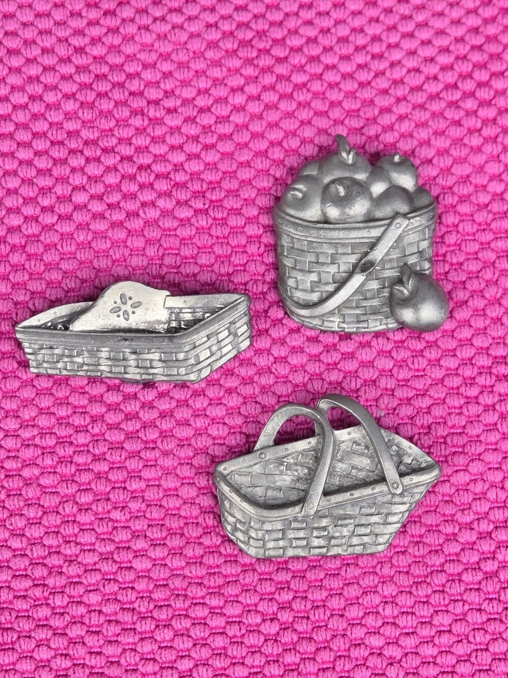 Set of 3 Longaberger Pewter Magnets